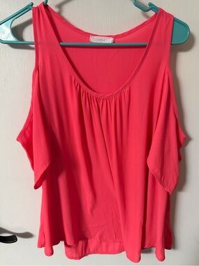 Lush Women's Cold-Shoulder Tank Top - Coral Pink